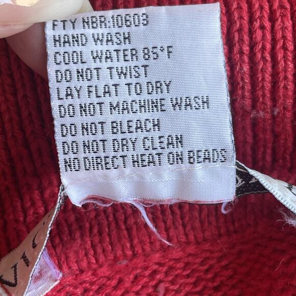 Victoria Jones Sweater Womens Large Christmas Embellished NOEL Beaded Festive - Picture 5 of 7